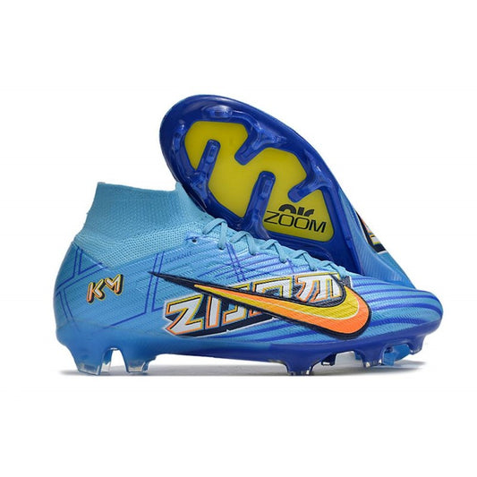 Nike Air Zoom Mercurial Superfly Elite IX FG X Mbappe Bleu Baltique Blanc